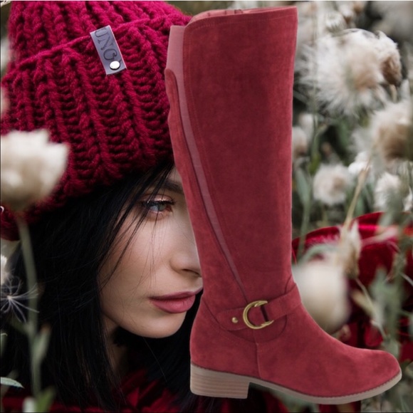 New TRIXIE Vegan Suede Wine Knee-High Riding Boot - Picture 8 of 9